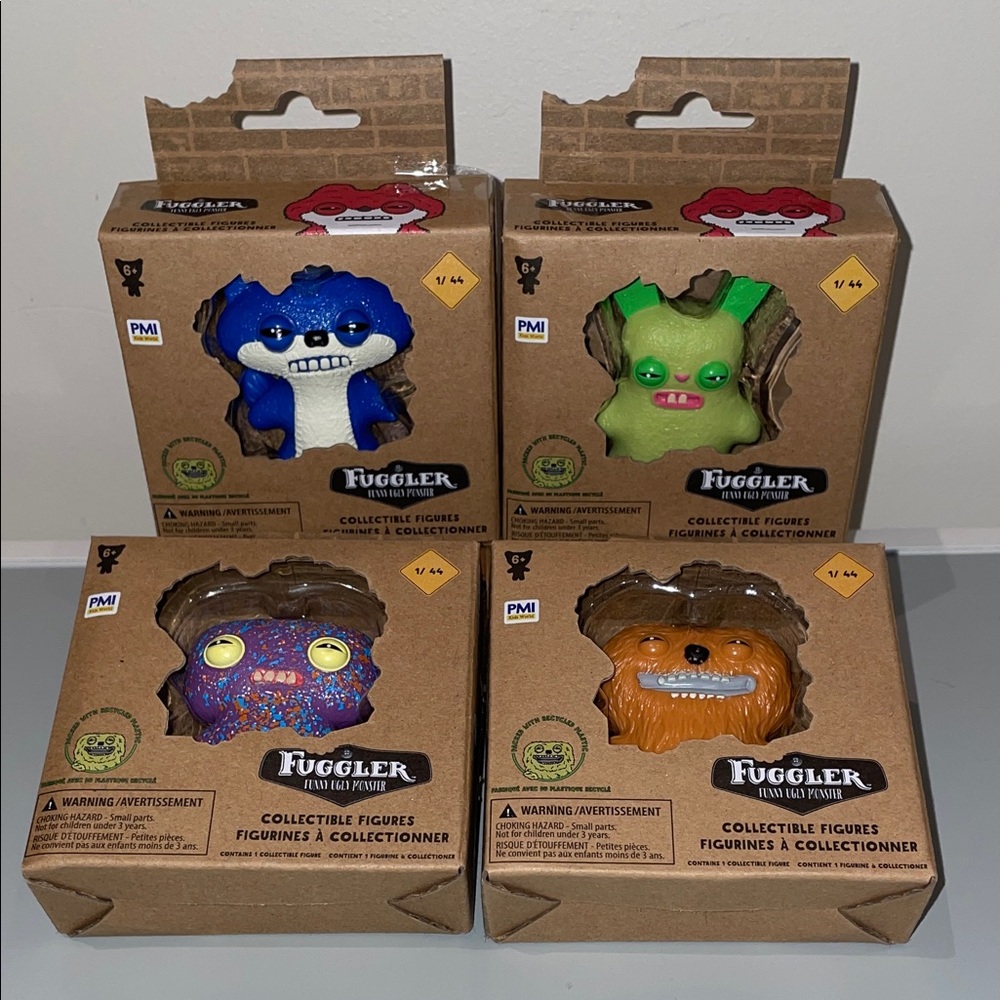 SET OF 4 Fuggler Collectible Figures – 44 Styles to Collect - NEW IN BOX
